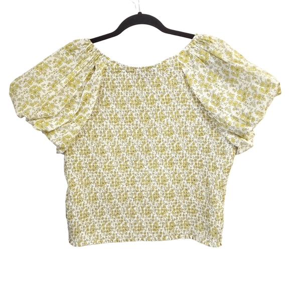 J CREW Plus Size Liberty Smocked Blouse Top Puff-Sleeve Capel Butter Yellow 18 - Picture 6 of 15